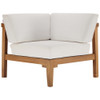EEI-4258-NAT-WHI-SET Bayport 3-Piece Outdoor Patio Teak Wood Sectional Sofa Set by Modway