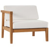 EEI-4258-NAT-WHI-SET Bayport 3-Piece Outdoor Patio Teak Wood Sectional Sofa Set by Modway