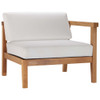 EEI-4258-NAT-WHI-SET Bayport 3-Piece Outdoor Patio Teak Wood Sectional Sofa Set by Modway