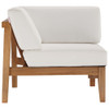 EEI-4258-NAT-WHI-SET Bayport 3-Piece Outdoor Patio Teak Wood Sectional Sofa Set by Modway