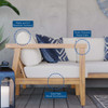 EEI-4258-NAT-WHI-SET Bayport 3-Piece Outdoor Patio Teak Wood Sectional Sofa Set by Modway