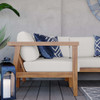 EEI-4258-NAT-WHI-SET Bayport 3-Piece Outdoor Patio Teak Wood Sectional Sofa Set by Modway
