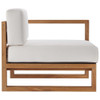 EEI-4619-NAT-WHI-SET Upland 5-Piece Outdoor Patio Teak Wood Sectional Sofa Set by Modway