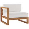 EEI-4619-NAT-WHI-SET Upland 5-Piece Outdoor Patio Teak Wood Sectional Sofa Set by Modway