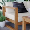 EEI-4619-NAT-WHI-SET Upland 5-Piece Outdoor Patio Teak Wood Sectional Sofa Set by Modway