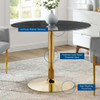 EEI-4757-GLD-BLK Verne 40" Artificial Marble Dining Table by Modway