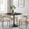 EEI-4876-BLK-BLK Lippa 40" Round Faux Marble Dining Table by Modway