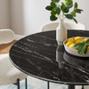 EEI-4876-BLK-BLK Lippa 40" Round Faux Marble Dining Table by Modway
