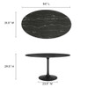 EEI-4880-BLK-BLK Lippa 54" Oval Faux Marble Dining Table by Modway