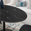 EEI-4880-BLK-BLK Lippa 54" Oval Faux Marble Dining Table by Modway