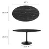 EEI-4881-BLK-BLK Lippa 60" Oval Faux Marble Dining Table by Modway