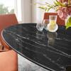 EEI-4881-BLK-BLK Lippa 60" Oval Faux Marble Dining Table by Modway
