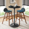 EEI-4892-BLK-BLK Lippa 28" Round Faux Marble Bar Table by Modway