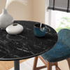 EEI-4892-BLK-BLK Lippa 28" Round Faux Marble Bar Table by Modway