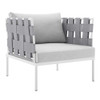 EEI-4956-GRY-GRY Harmony Sunbrella&reg; Outdoor Patio Aluminum Armchair by Modway