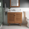 EEI-5087-NAT Birdie 36" Teak Wood Bathroom Vanity Cabinet (Sink Basin Not Included) by Modway