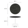 EEI-5181-WHI-BLK Lippa 40" Round Faux Marble Dining Table by Modway