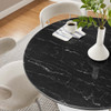 EEI-5181-WHI-BLK Lippa 40" Round Faux Marble Dining Table by Modway