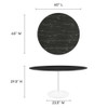 EEI-5184-WHI-BLK Lippa 60" Round Faux Marble Dining Table by Modway