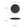 EEI-5191-WHI-BLK Lippa 36" Round Faux Marble Coffee Table by Modway