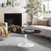 EEI-5191-WHI-BLK Lippa 36" Round Faux Marble Coffee Table by Modway
