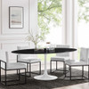 EEI-5198-WHI-BLK Lippa 78" Oval Faux Marble Dining Table by Modway