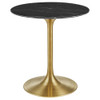 EEI-5224-GLD-BLK Lippa 28" Round Faux Marble Dining Table by Modway