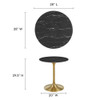 EEI-5224-GLD-BLK Lippa 28" Round Faux Marble Dining Table by Modway