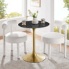 EEI-5224-GLD-BLK Lippa 28" Round Faux Marble Dining Table by Modway