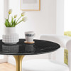 EEI-5224-GLD-BLK Lippa 28" Round Faux Marble Dining Table by Modway