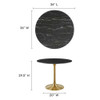 EEI-5225-GLD-BLK Lippa 36" Round Faux Marble Dining Table by Modway