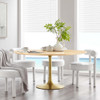 EEI-5233-GLD-NAT Lippa 60" Round Wood Dining Table by Modway