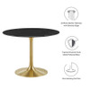 EEI-5238-GLD-BLK Lippa 40" Round Faux Marble Dining Table by Modway