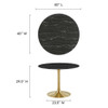 EEI-5238-GLD-BLK Lippa 40" Round Faux Marble Dining Table by Modway