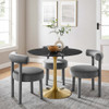 EEI-5238-GLD-BLK Lippa 40" Round Faux Marble Dining Table by Modway