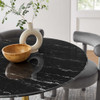 EEI-5238-GLD-BLK Lippa 40" Round Faux Marble Dining Table by Modway