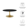 EEI-5521-GLD-BLK Lippa 36" Round Faux Marble Coffee Table by Modway
