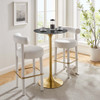 EEI-5533-GLD-BLK Lippa 28" Round Faux Marble Bar Table by Modway