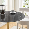 EEI-5533-GLD-BLK Lippa 28" Round Faux Marble Bar Table by Modway