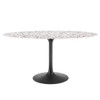 EEI-5737-BLK-WHI Lippa 60" Oval Terrazzo Dining Table by Modway