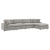 EEI-6365 Commix 5-Piece Down Filled Overstuffed Boucle Fabric Sectional Sofa by Modway