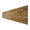 Homeroots Brown 3D Embossed Abstract Brushed Teak Reclaimed Wood Decorative Wall Panels 617480