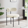 EEI-6516-IVO-BLK Albie Boucle Fabric Dining Chairs Set of 2 by Modway