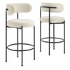 EEI-6520-IVO-BLK Albie Boucle Fabric Bar Stools Set of 2 by Modway