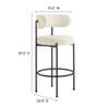 EEI-6520-IVO-BLK Albie Boucle Fabric Bar Stools Set of 2 by Modway