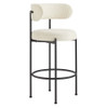 EEI-6520-IVO-BLK Albie Boucle Fabric Bar Stools Set of 2 by Modway