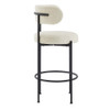 EEI-6520-IVO-BLK Albie Boucle Fabric Bar Stools Set of 2 by Modway