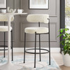 EEI-6520-IVO-BLK Albie Boucle Fabric Bar Stools Set of 2 by Modway