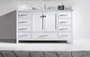 VHG GS-50060-WMSQ-WH-NM Caroline Avenue 60" Single Bath Vanity in White with White Marble Top and Square Sink