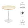 EEI-6745-WHI-TRA Lippa 20" Round Faux Travertine Side Table by Modway